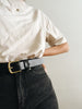 Brass buckle belt black