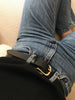 Brass buckle belt black
