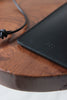 Leather phone sling black