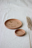 Round leather tray nude