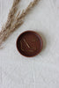Round leather tray brown
