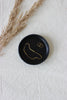 Round leather tray black