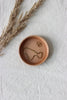 Round leather tray nude