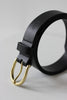 Brass buckle belt black