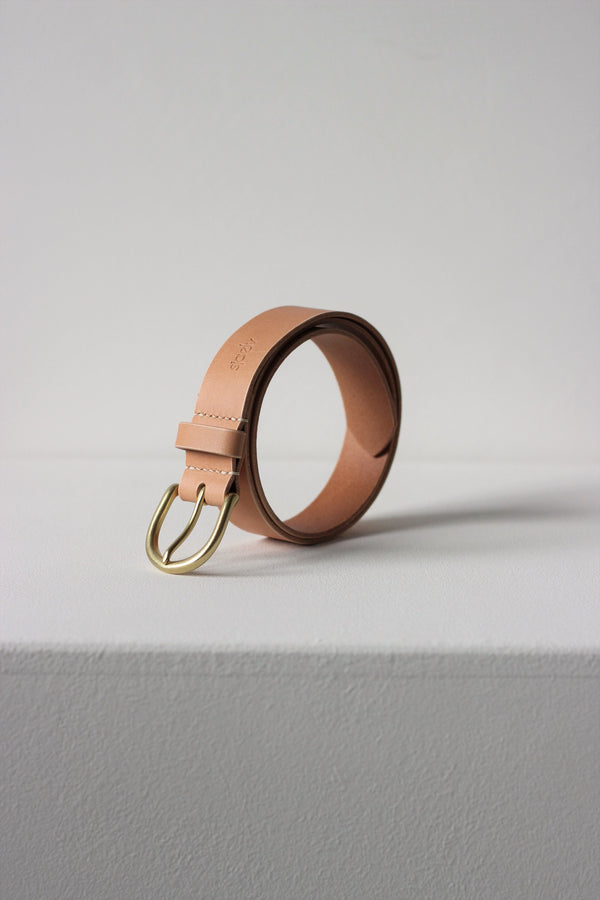 Brass buckle belt natural