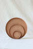 Round leather tray nude