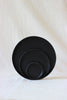 Round leather tray black